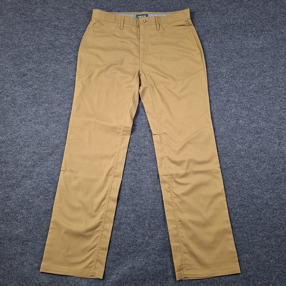 NEW Orvis Pants Men 34x32 Field Khaki Out Of Office 5 Pocket Twill Stretch Chino